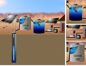 Submersible Pump to Sediment Tank with Booster for Household Water